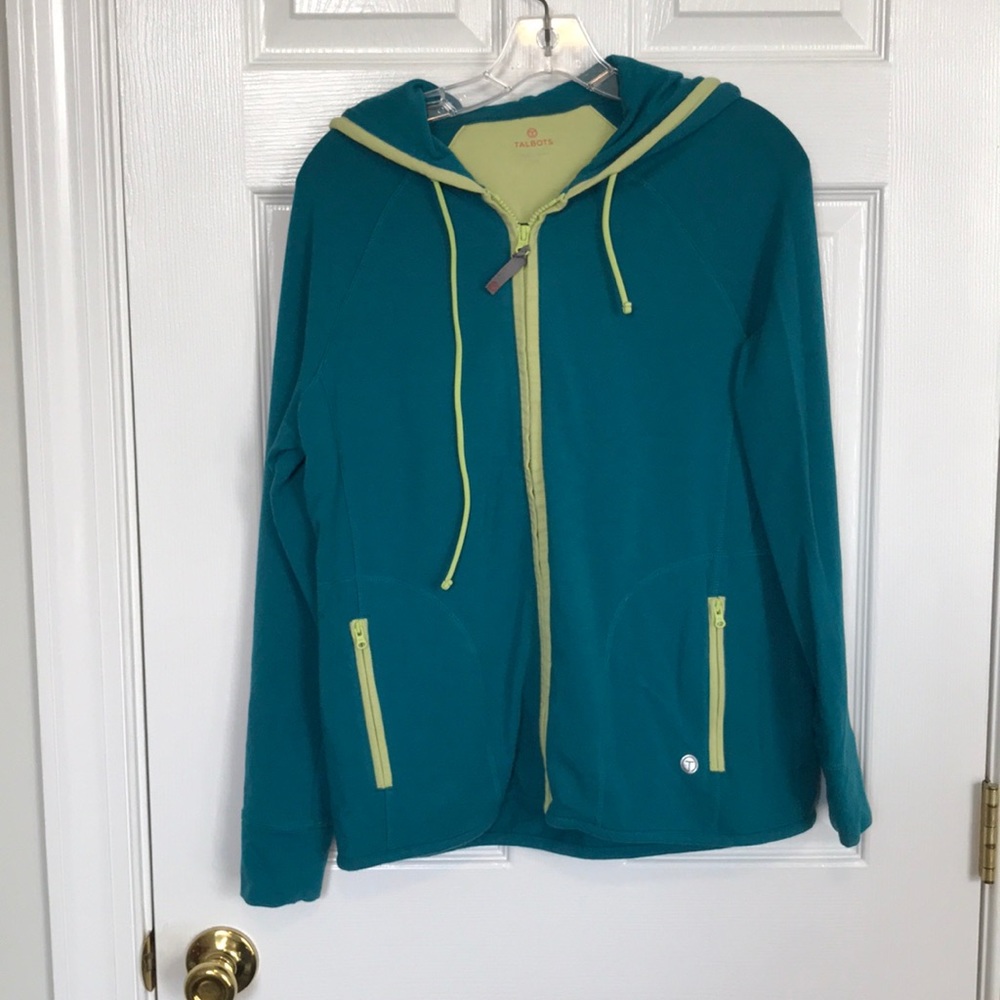 Fun Talbots 2-color zip up hoodie